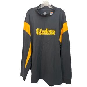 VTG NFL Pittsburgh Steelers Mock Turtle Neck Shirt Mens 3xl Long Sleeve